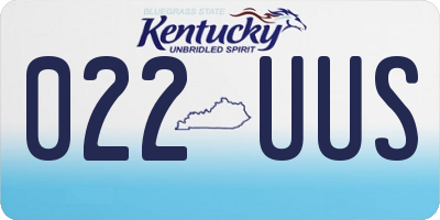 KY license plate 022UUS