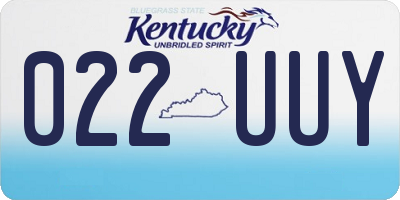 KY license plate 022UUY