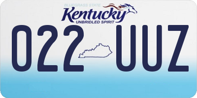 KY license plate 022UUZ