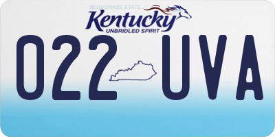 KY license plate 022UVA