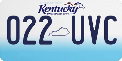 KY license plate 022UVC