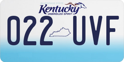 KY license plate 022UVF