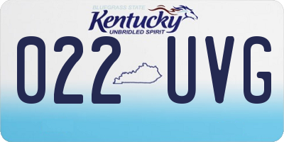 KY license plate 022UVG