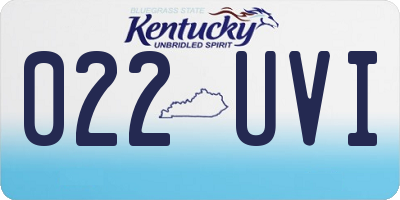 KY license plate 022UVI
