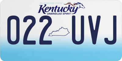 KY license plate 022UVJ