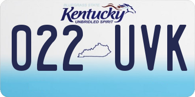 KY license plate 022UVK