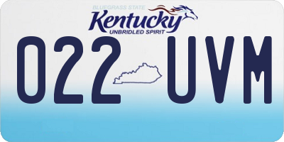 KY license plate 022UVM