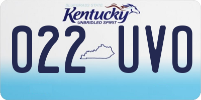 KY license plate 022UVO