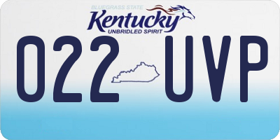 KY license plate 022UVP