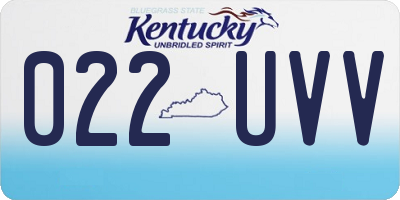 KY license plate 022UVV