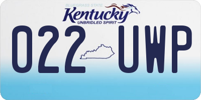 KY license plate 022UWP