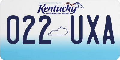 KY license plate 022UXA