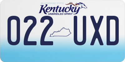 KY license plate 022UXD