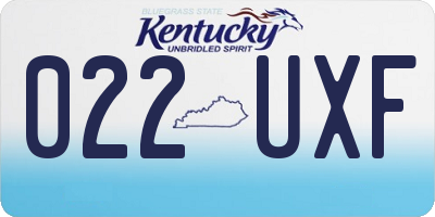 KY license plate 022UXF