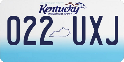 KY license plate 022UXJ