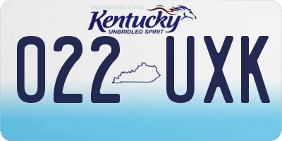 KY license plate 022UXK