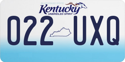 KY license plate 022UXQ