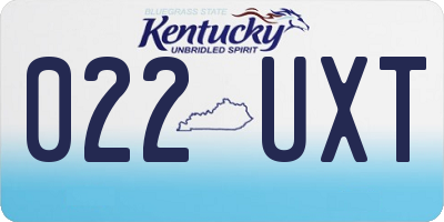 KY license plate 022UXT