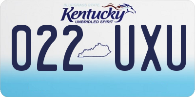 KY license plate 022UXU