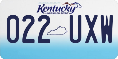 KY license plate 022UXW