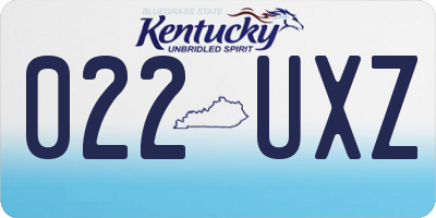 KY license plate 022UXZ