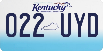 KY license plate 022UYD