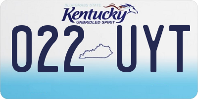 KY license plate 022UYT