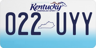KY license plate 022UYY