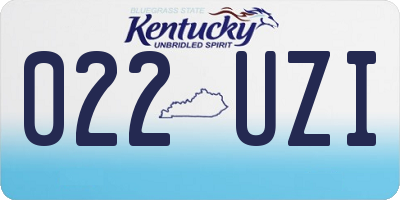 KY license plate 022UZI