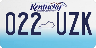 KY license plate 022UZK
