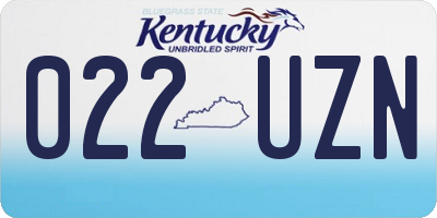 KY license plate 022UZN