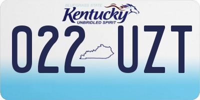 KY license plate 022UZT
