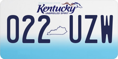 KY license plate 022UZW