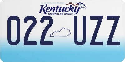 KY license plate 022UZZ
