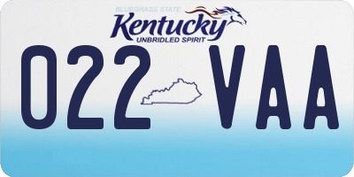 KY license plate 022VAA