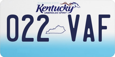 KY license plate 022VAF