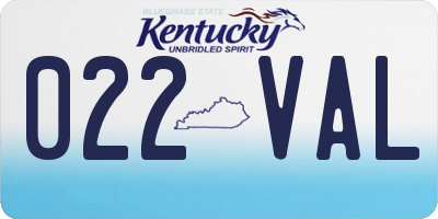 KY license plate 022VAL