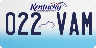 KY license plate 022VAM