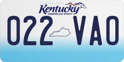 KY license plate 022VAO