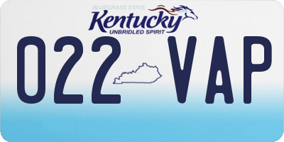 KY license plate 022VAP
