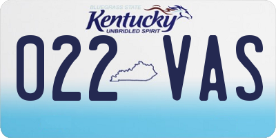 KY license plate 022VAS