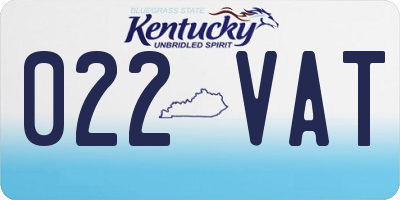 KY license plate 022VAT