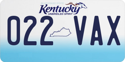 KY license plate 022VAX
