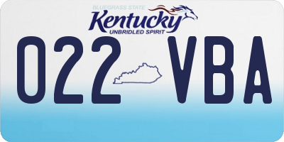 KY license plate 022VBA