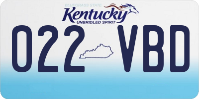 KY license plate 022VBD