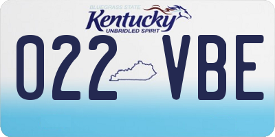 KY license plate 022VBE
