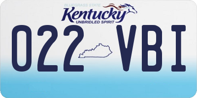 KY license plate 022VBI