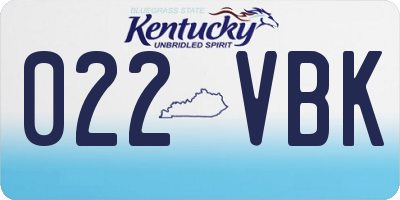 KY license plate 022VBK