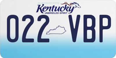 KY license plate 022VBP