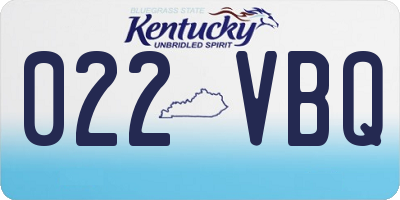 KY license plate 022VBQ